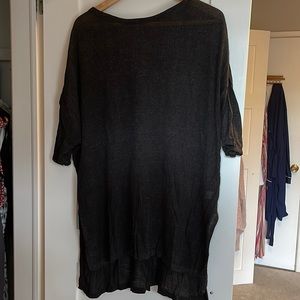 J Jill Purejll Navy Linen tunic tshirt